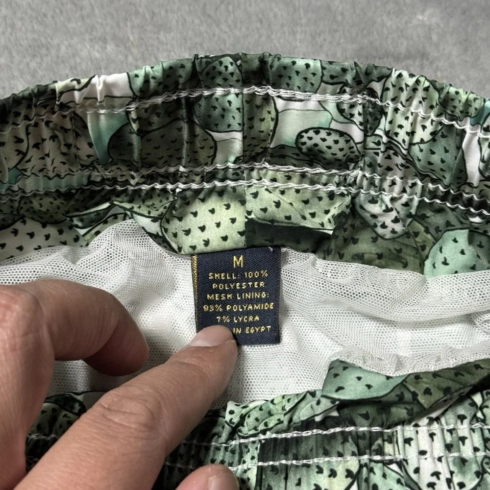 Brooks Brothers‎ Mens Green Cactus Print Lined Swim Trunks Size M Beach Vacation